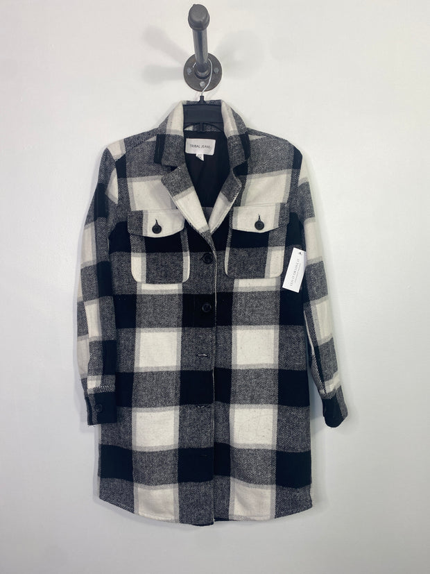 Tribal Blk/Wht Plaid Shackets