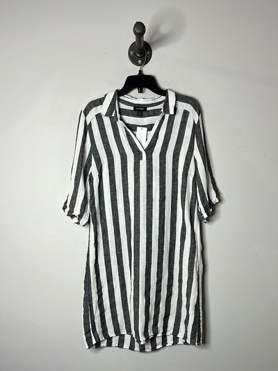 L&T Gry/Wht Stripe Linen Dress