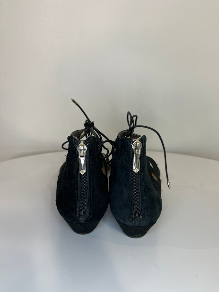 Sam Edel. Blk Cross Tie Sandal