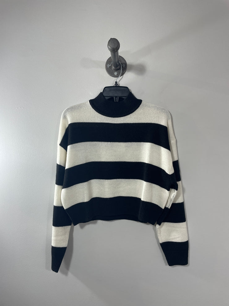 Divided Blk/Wht Stripe Sweater