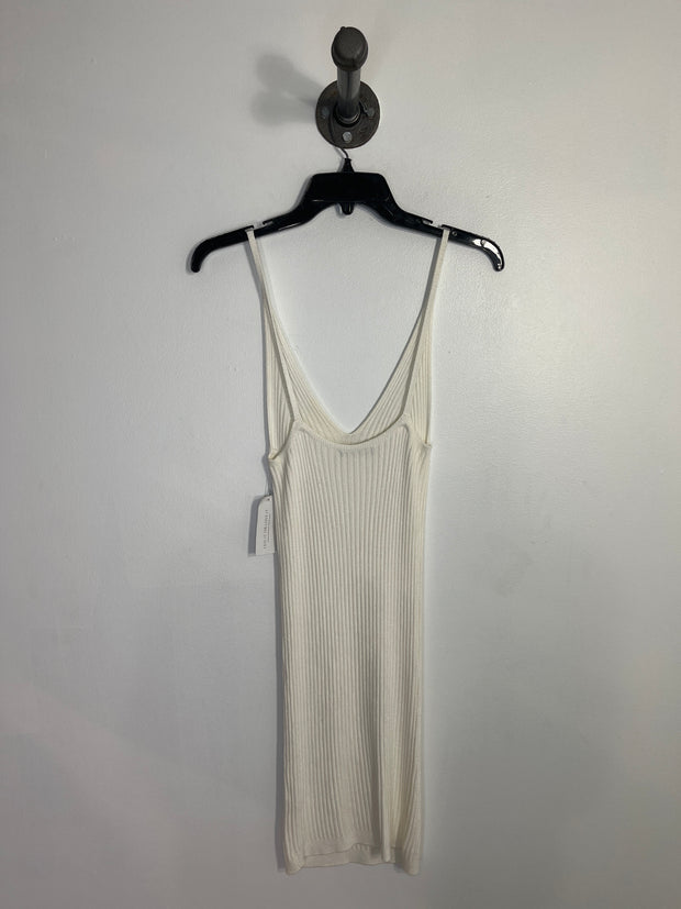 Cleo Apparel Wht Ribbed Dress