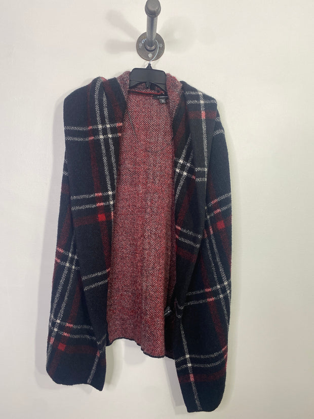 Le Chateau Blk Plaid Cardigan