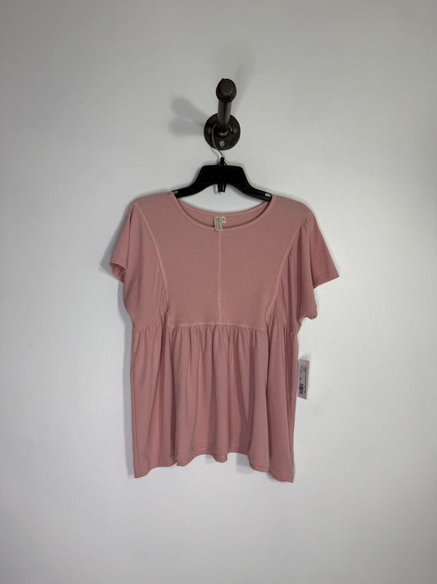 Hayden Pink Waffle Knit Top