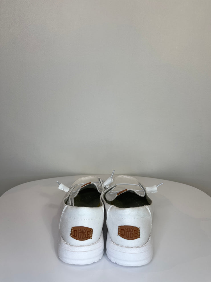 Hey Dude Wht Slip-On Sneakers