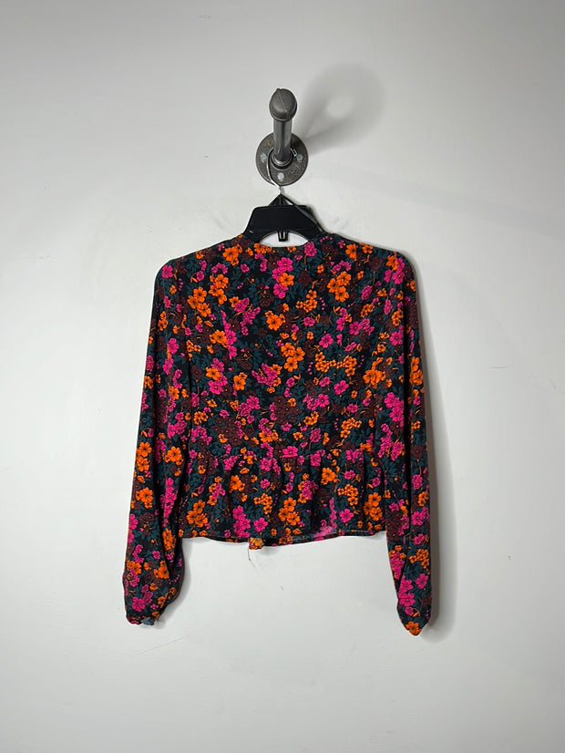 Topshop Floral Lsv Wrap Shirt