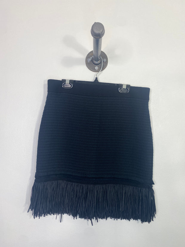 Club Monaco Black Fringe Skirt