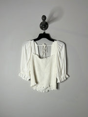H&M White Puff Sleeve Shirt