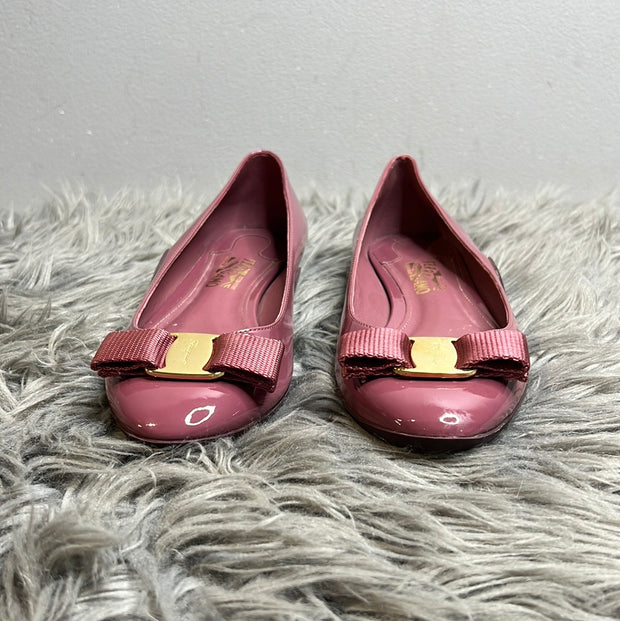 Ferragamo Purple Glossy Flats