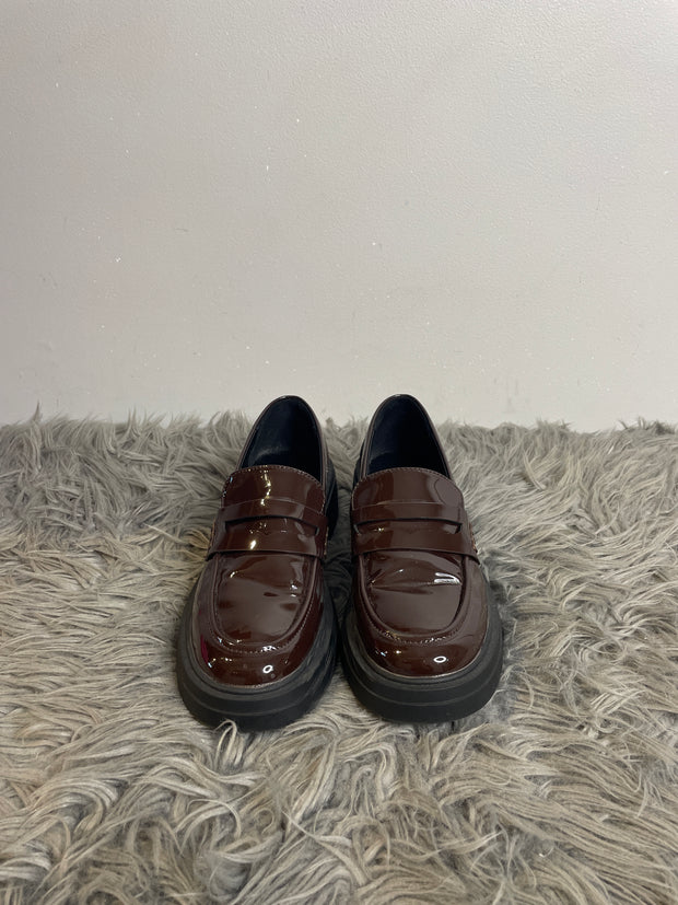 Only Brown Glossy Loafers