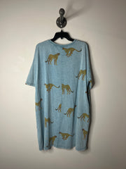 Easel Blu Cheetah T-Shirt D