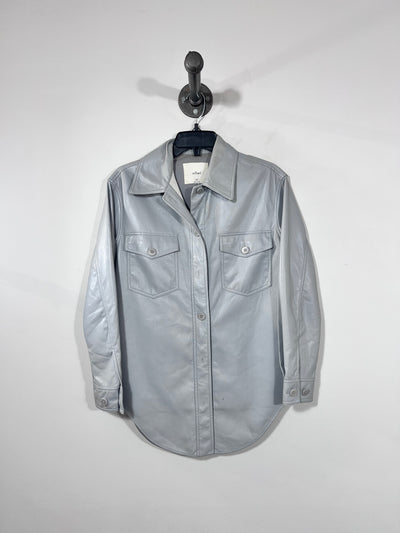 Wilfred Grey Pleather ButtonUp