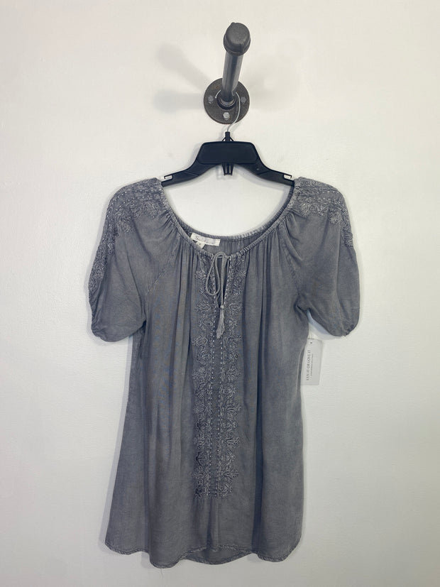 Solitaire Grey Embroidered Top