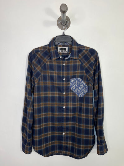 Won Brwn/Nvy Flannel Button Up