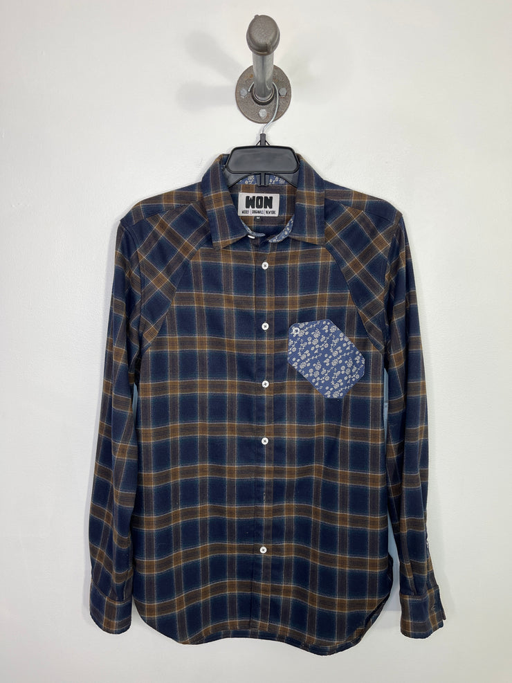 Won Brwn/Nvy Flannel Button Up