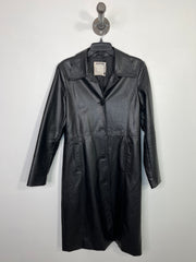 Garage Blk Pleather Long Coat