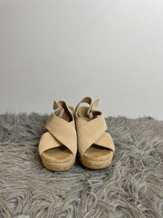 Clark's Beige Cork Heels