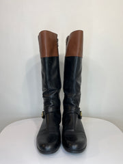 Bandolino Blk/Brn Buckle Boots