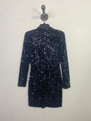 Apricot Blk Lsv Sparkle Dress