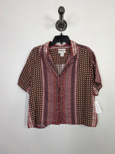 Rachel Zoe Pink Pattern Btn-Up