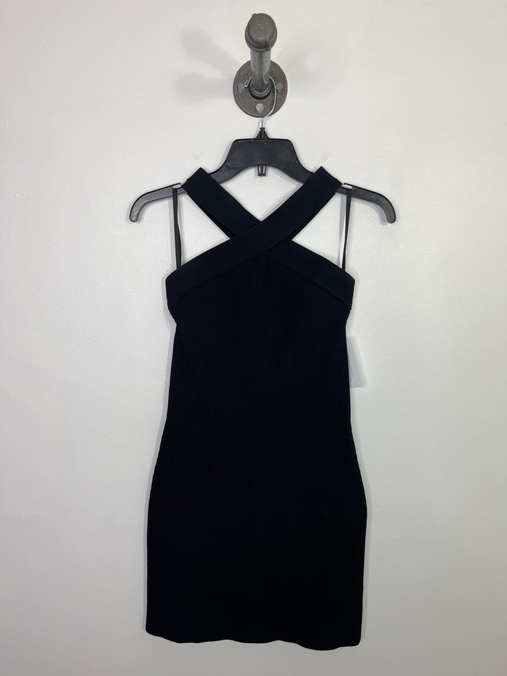 Babaton Black Ribbed Dress