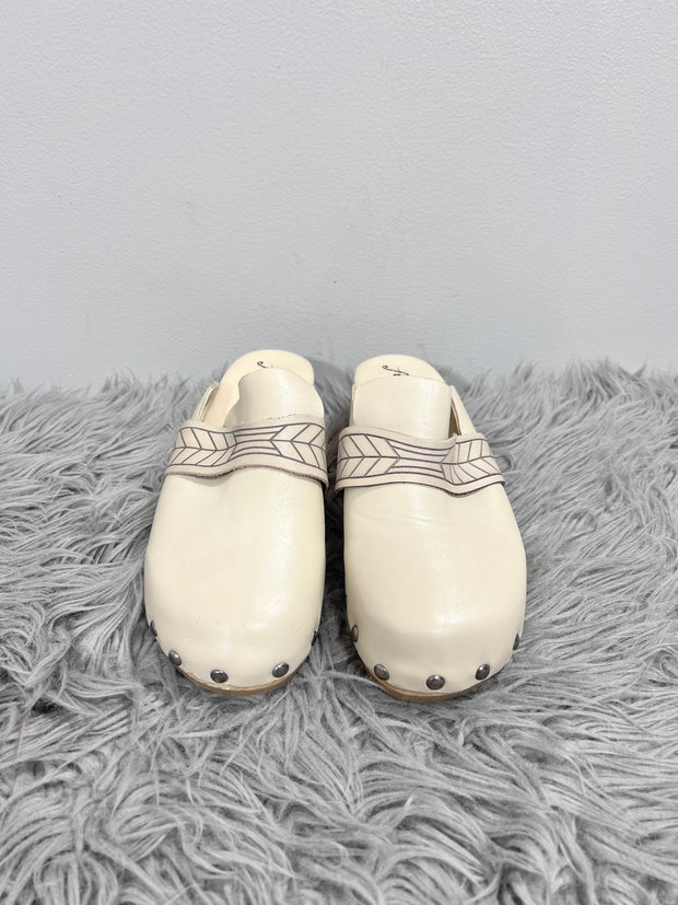 Free People Beige Clogs