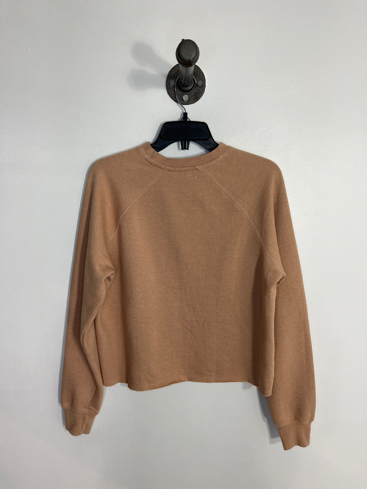 Brunette Taupe Crop Sweatshirt