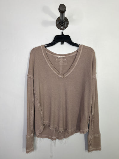 Free People Beige Distress Lsv