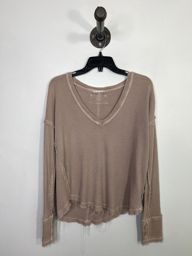 Free People Beige Distress Lsv