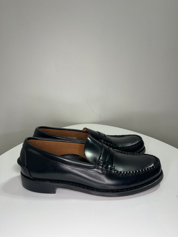 Serbago Blk Leather Loafers