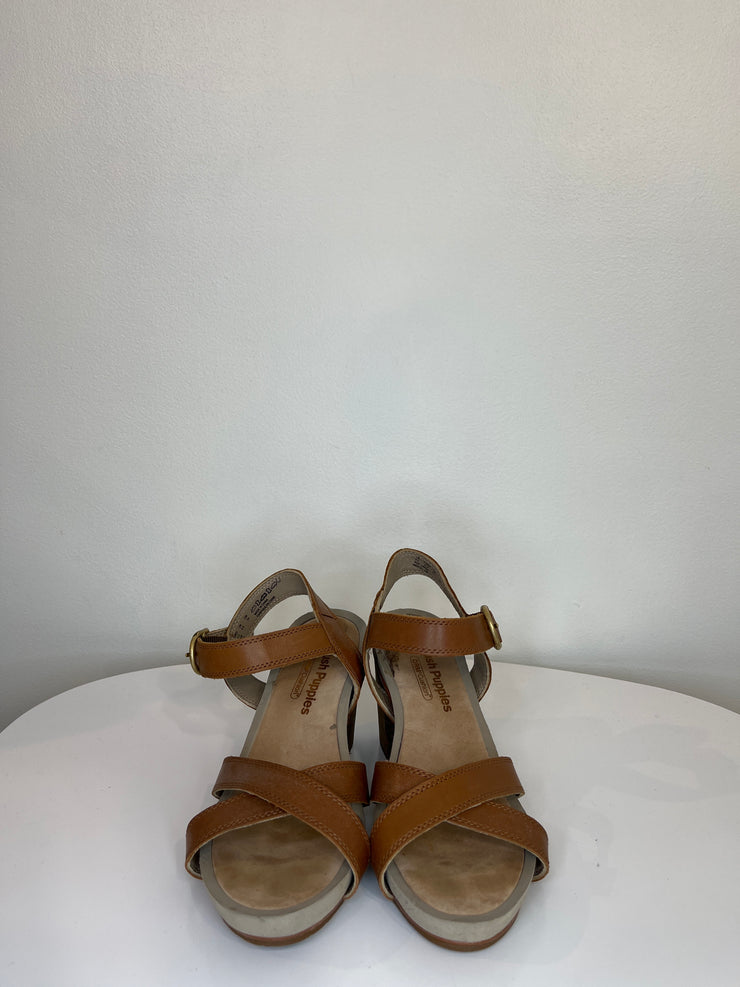 Hush Puppies Tan Strappy Heel
