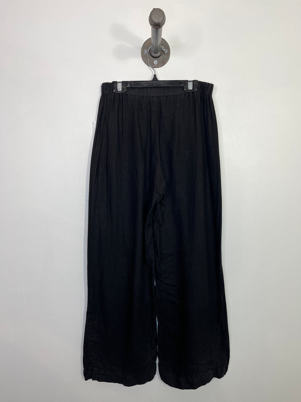 Velvet Blk Linen Wide-Leg Pant