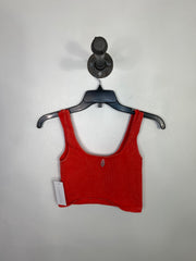Free P. Coral Ribbed Crop Tank