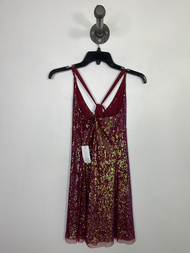 Free People Red Sequin Dress