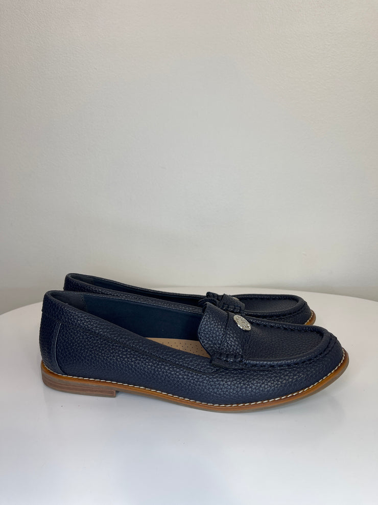 Anne Klein Navy Slip On Flats