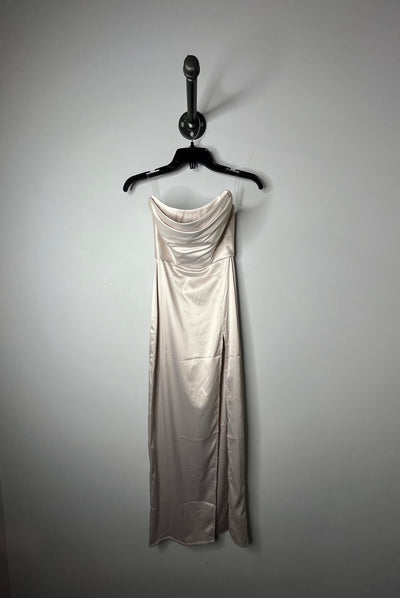 BabyBoo Beige Satin Dress