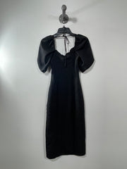 Divided Black Midi Dress