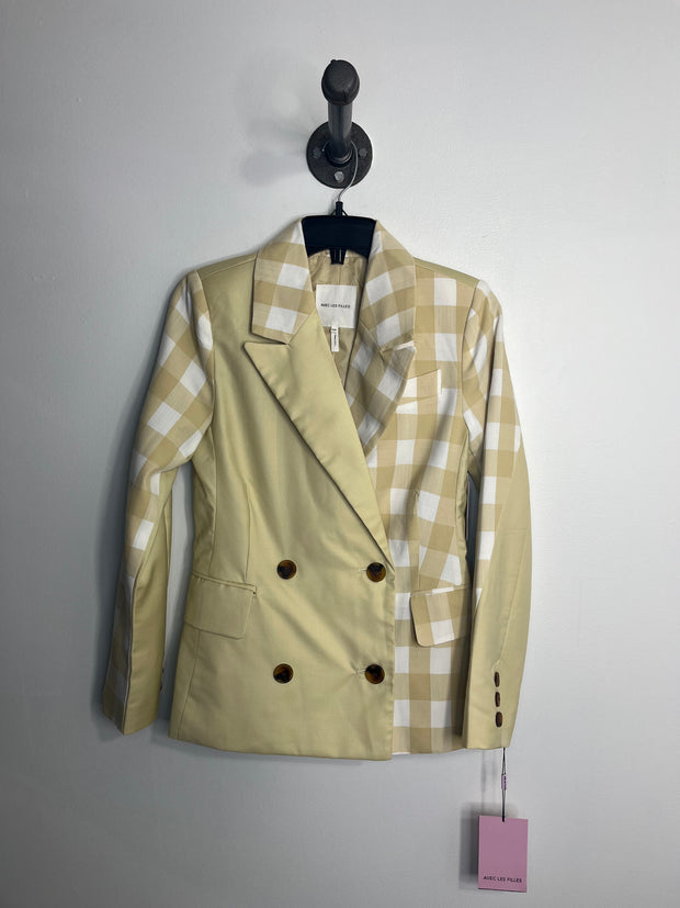 AvecLesFilles Ylw Plaid Blazer