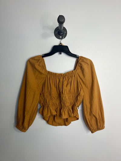 Baevely Mustard PuffSleeve Top