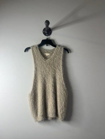 Cotton Candy Beige Fuzzy Tank