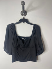 Abercrombie Blk PuffSlv Blouse