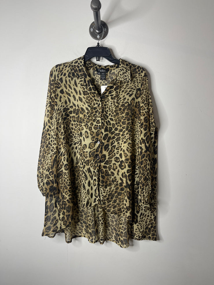 Papillon Sheer Cheetah Blouse