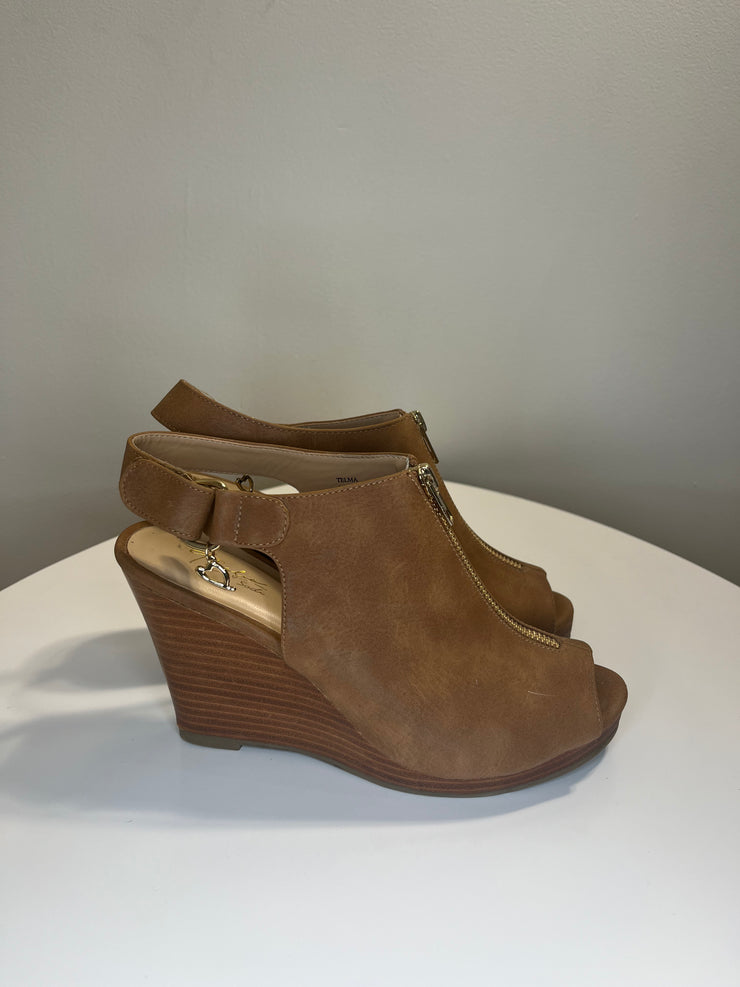 Thalia Sodi Brown Wedge Heels