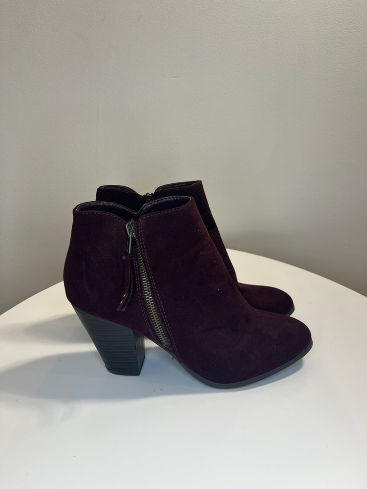 Charlotte R. Plum Suede Bootie