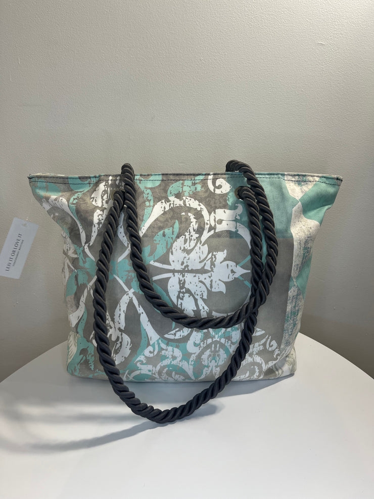 Dolcezza Turq Pattern Tote Bag