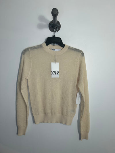 Zara Beige Sheer Longsleeve