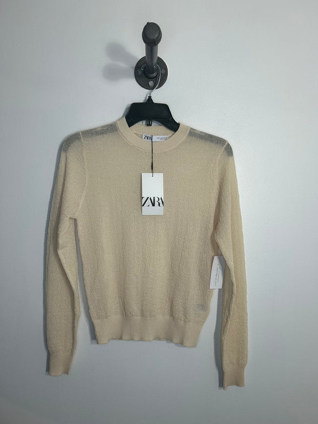 Zara Beige Sheer Longsleeve