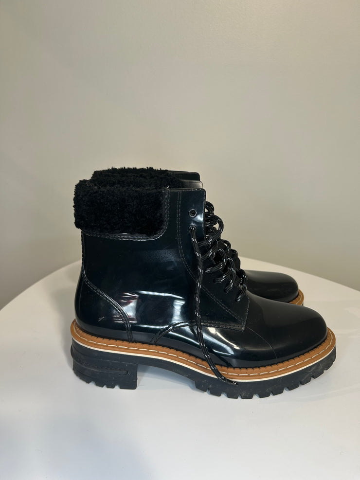 Lemon Jelly Black Glossy Boots