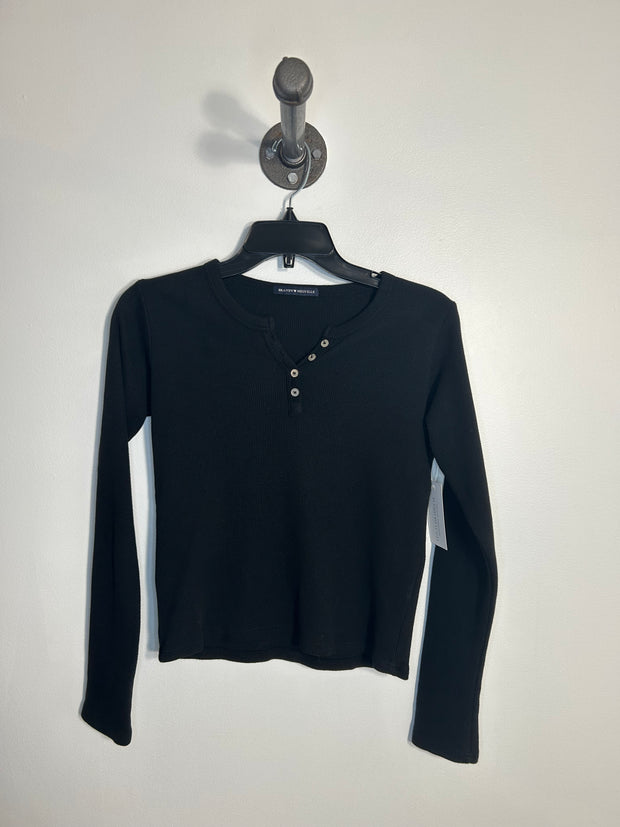 Brandy M. Blk Button Top