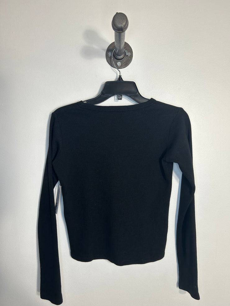 Brandy M. Blk Button Top