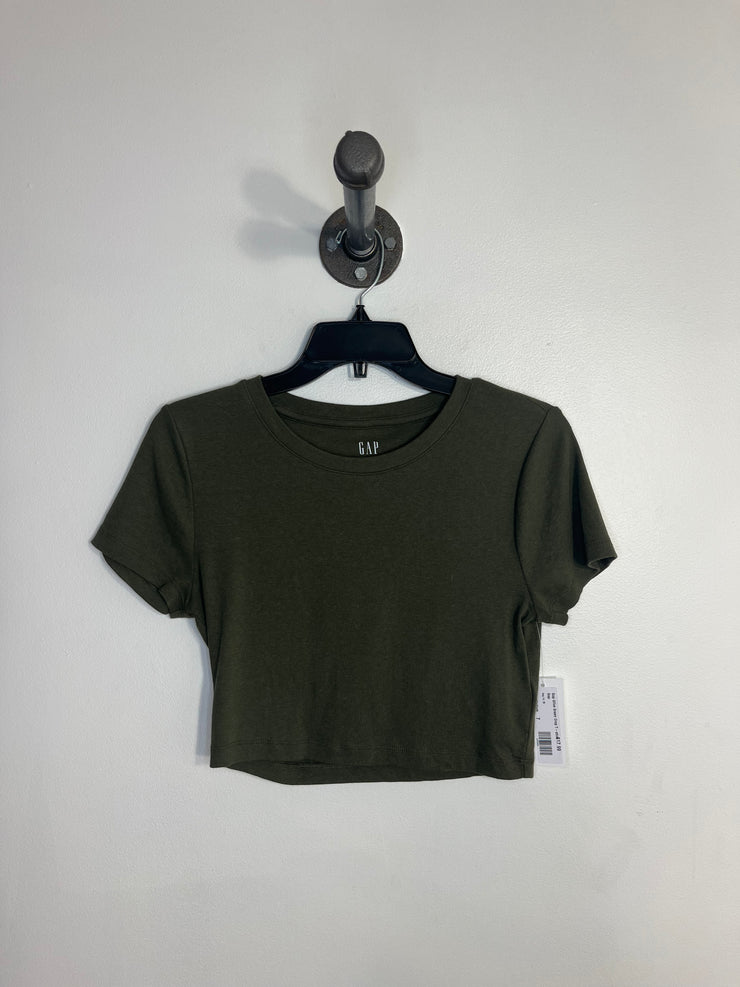Gap Olive Green Crop T-shirt